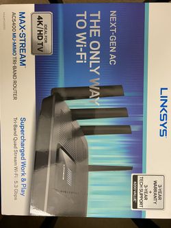 Linksys WiFi 5 Router, Tri-Band, 3,000 Sq. ft Coverage, 25+ Devices, Speeds up to (AC5400) 5.4Gbps 