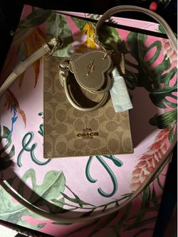 The Coach NEW Mini Tote Bag In Signature Canvas Gold