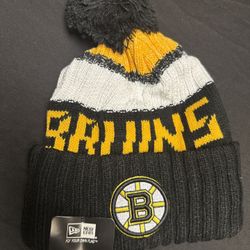 New Era Boston Bruins Winter Beanie Pom Pom Hat Soft Warm Knit NHL Hockey Team