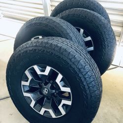 2023. Tacoma TRD 265 75 R 16” Goodyear A/T Territory  Rims Flawless. Lots Of Service Left. Set Of 4 Caps & Lug Nuts 