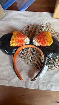 Disney Minnie Candy Corn Bow Sequined ears