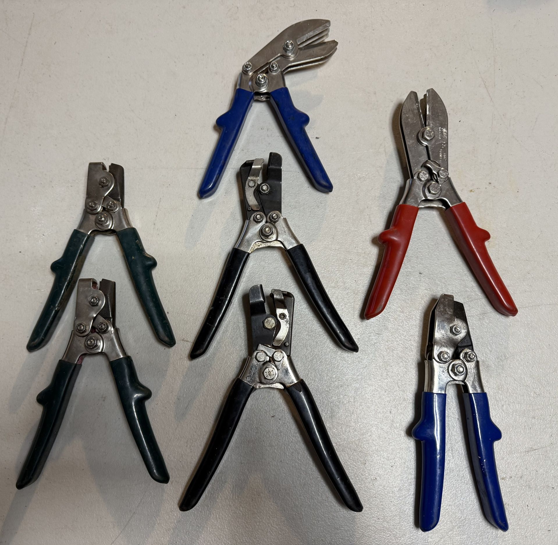 7 x MALCO Sheet Metal Snap Lock Punch Tools