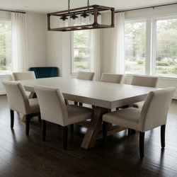 Rectangular Concrete &amp; Wood Dining Table – Like New, 94x39 in - Fairfax, VA