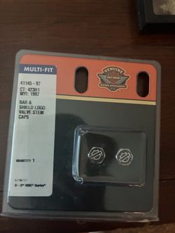 New Genuine Harley-Davidson Bar & Shield Valve Stem Caps - Vintage 1997