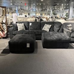 Charcoal 2PC  Chaise Sectional Couch