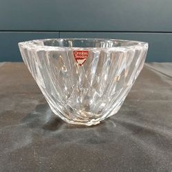 Elegant Orrefors Small Crystal Candy Dish Faceted Artist Signed And Numbered 