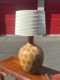 Mid century modern Glaze Table Lamp with Shade