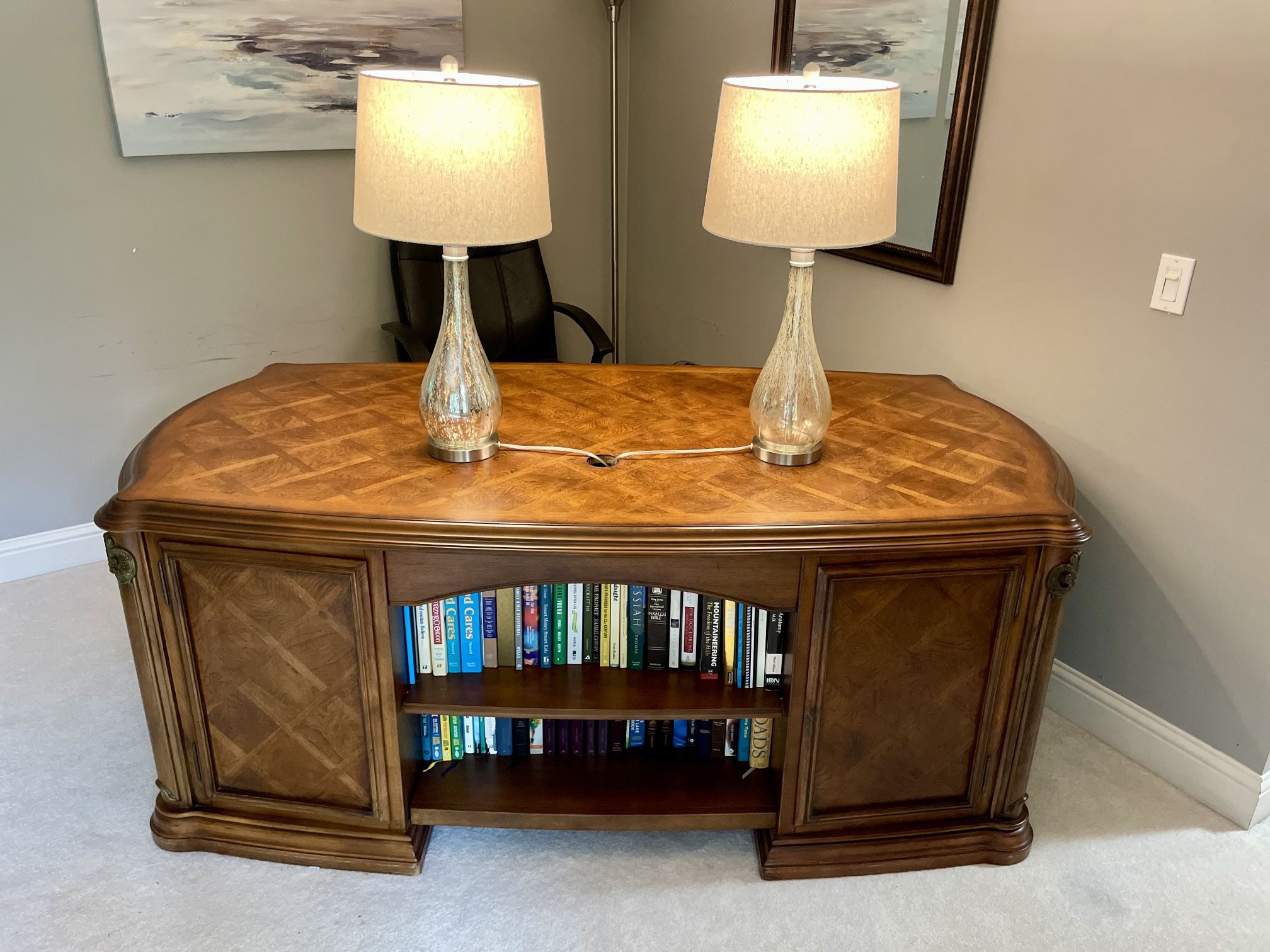Executive Desk & File Cabinet