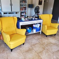 Ikea Ikea “Strandmon” Wing Chairs (2)- Yellow
