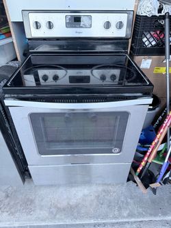 Whirlpool Stove stainless steel glass top