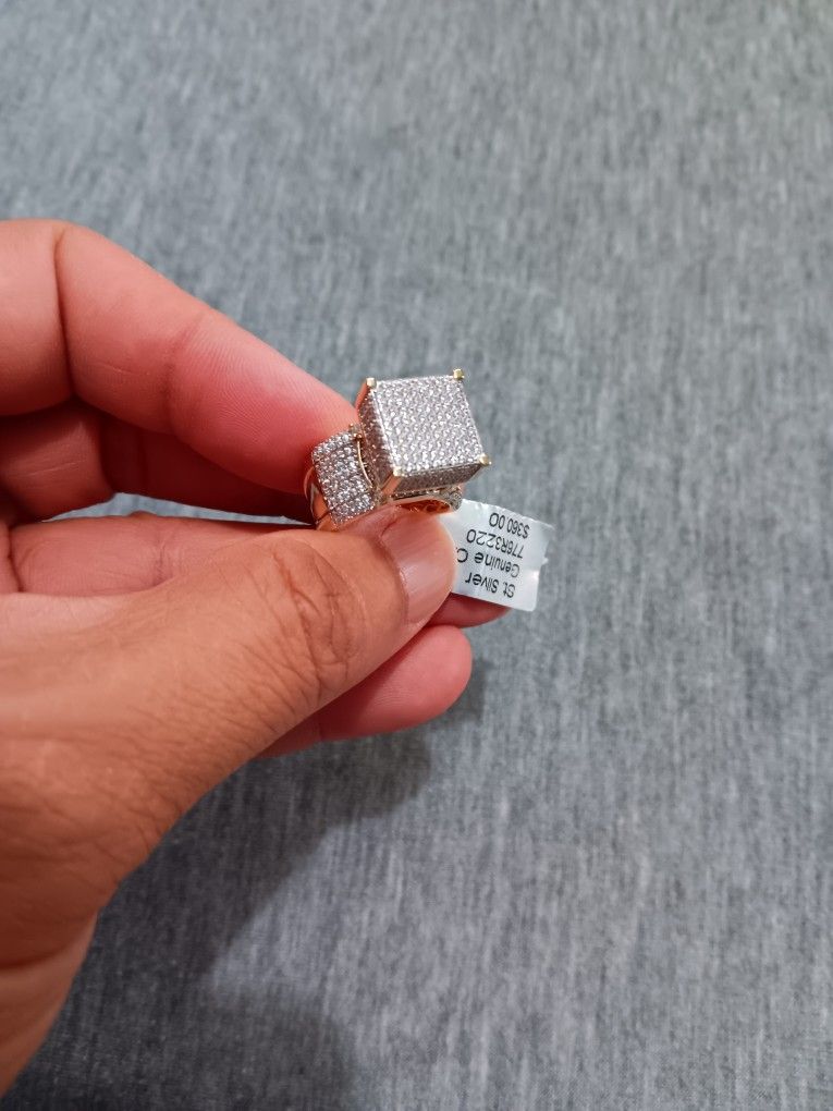 New Micro Pave Sterling Silver 18k Premium Plated  Genuine AAA  CZ Ring 