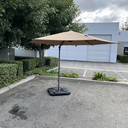 10FT Umbrella Outdoor Patio Cantilever  with Weights - TAN