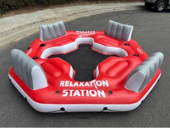 INTEX 4-Person “Relaxation Station” Floating Island Raft – Cup Holders – Great Condition