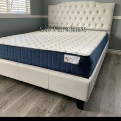 Calking White Crystal Bed W Ortho Mattress Included 