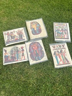 Egyptian Papyrus Art Prints Set of 6