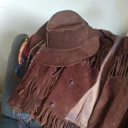 Leather Jacket And Hat