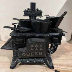 Cast Iron 1:12 Doll House Stove With Accessories! 