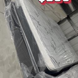 Queen Size Pillow Top Mattress With Box Spring Included 