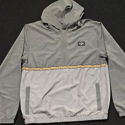 Billabong Jacket Mens Large Grey Rockies Anorak Windbreaker 1/2 Zip Pullover