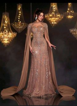 Elegant Strapless Brown Dress LARGE $140