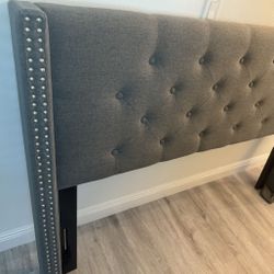 Like New Queen Tufted Nail Head, Head Board Only. Only Msg When Ready To Pick Up