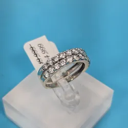 Zales Luxury 14K White Gold 1.32Ct Natural Diamond 2 Rings Set US Size 7.75