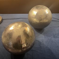 Pottery Barn Mercury Glass Ribbed Orb Decor – Set of 2