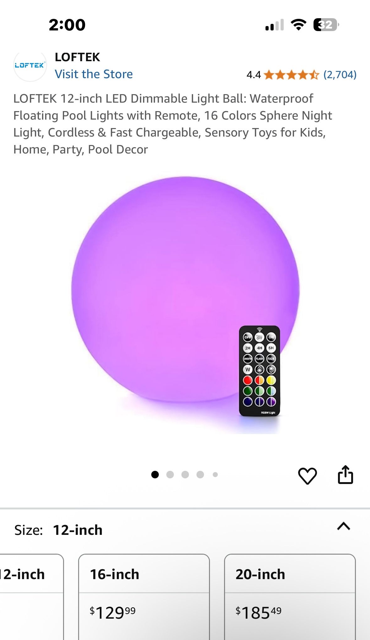 L E D Ball 20 In