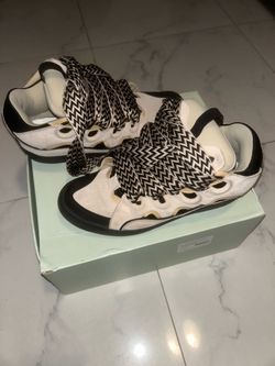 Lanvin Curb Sneakers Cream Black, Size 45