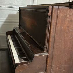 Painted Upright Piano + Bench