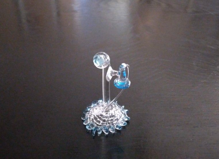 Vintage Small Handblown Glass Art Antique Telephone Figurine