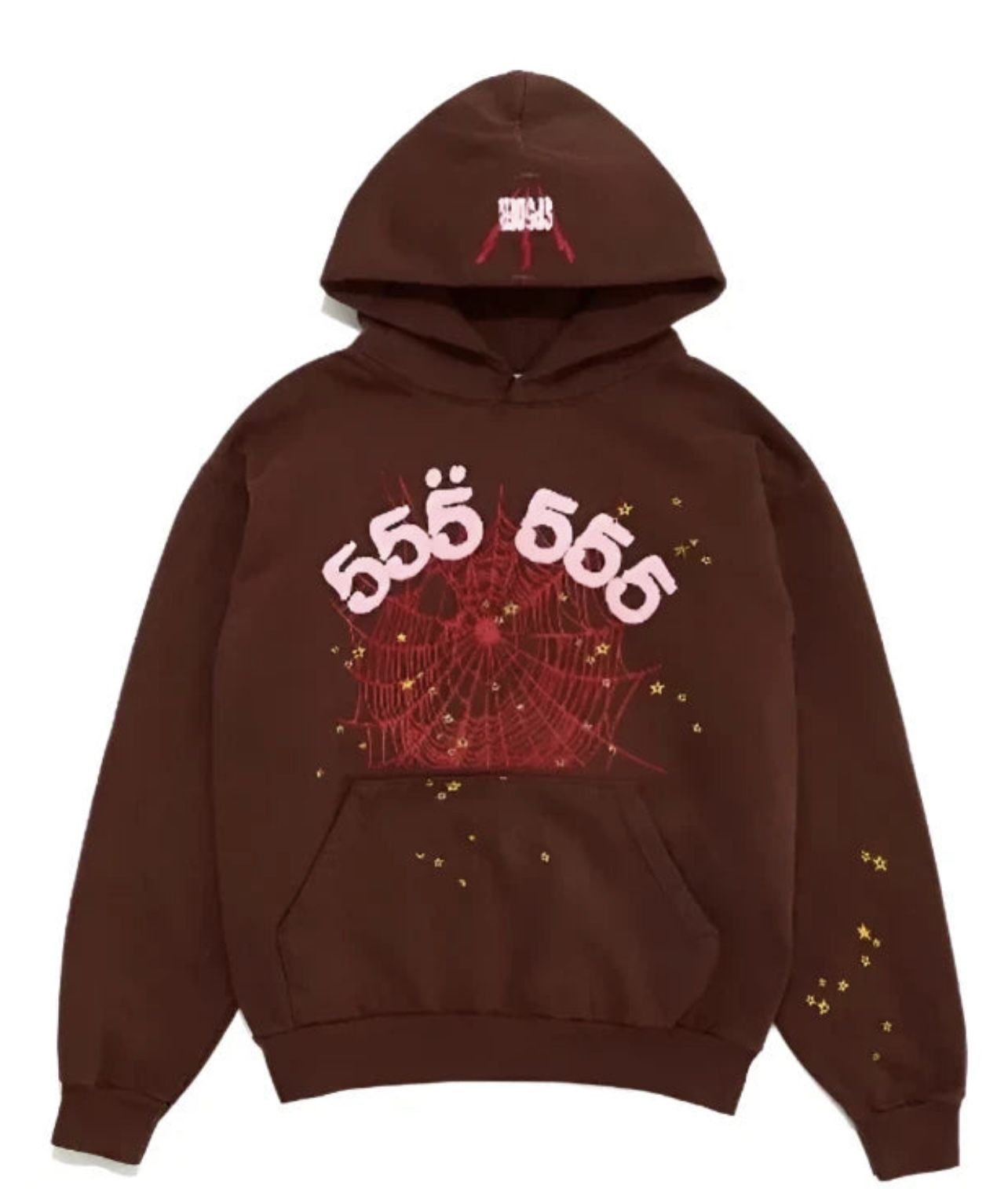 Brown 555 Angel Number Sp5der Hoodie L