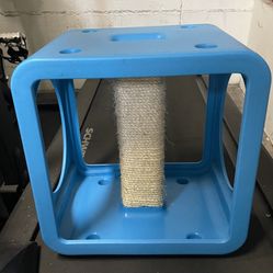 Kitty Kasas Standard Snap-On Modular Cat House, Gym Cube with Scratch Post, blue (product from the shark tank tv show)