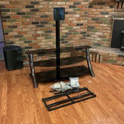 Big Screen Tv Stand With Glass Shelves