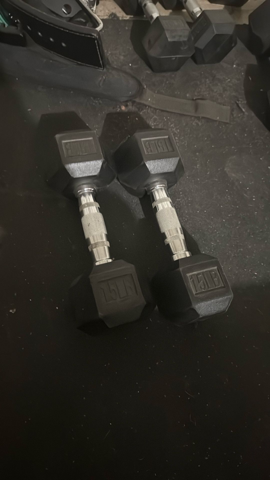 15lb Rubber Dumbbell