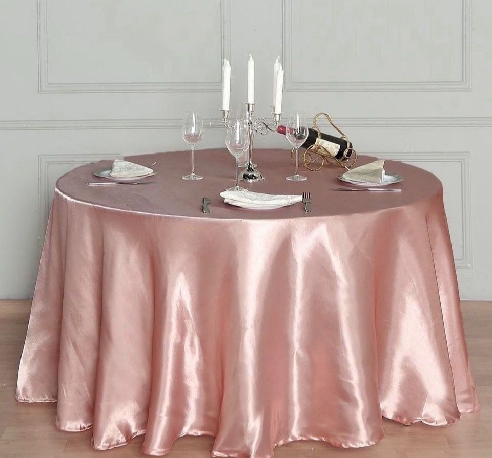 10 pcs 120" ROUND Satin TABLECLOTHS Wedding Party Tabletop Linens