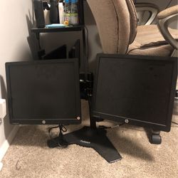 hp Monitors With  Planar Dual Monitor Adjustable Stand, Up 