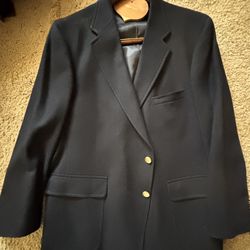 Ralph Lauren Chaps Virgin Wool Blue Blazer, XL
