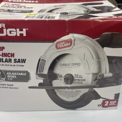 Hyper Tough 12 Amp Corded 7-1/4 inch Circular Saw with Steel Plate Shoe, Adjustable Bevel