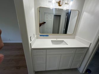 54" White Shaker Bathroom Vanity with 6 Drawers | Large Storage Cabinet