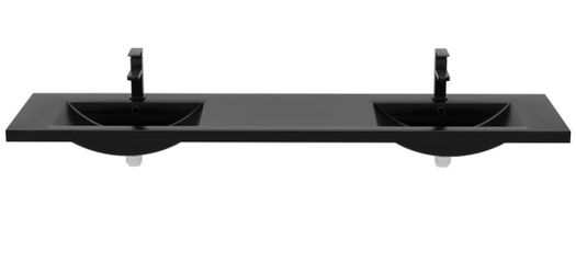72 black integrated resin double sink bathroom vanity top (18.3" x 71.6"). ONLY THE TOP, NOT THE ENTIRE CABINET!