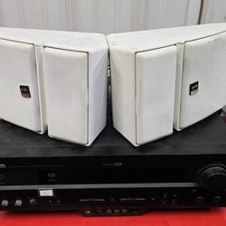 The Yamaha HTR-5450 AV Receiver/Polk Audio Monitor Series 2 bookshelf speakers