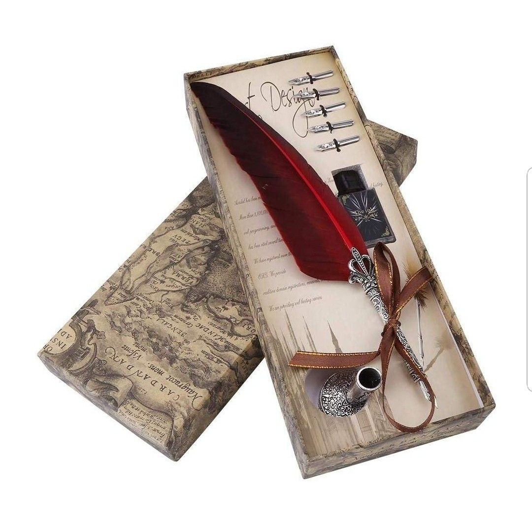 VINTAGE QUILL PEN SET CALLIGRAPHY