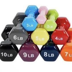 Vinyl Coated Dumbbells Hand Weight Set 10 Pack (1-10)