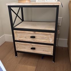 Wood And Metal Side Table 