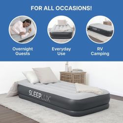 NEW SleepLux Twin Air Mattress w/ Built-in Pump + USB – $30