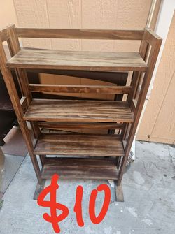 Wooden bookshelf/ shoes rack