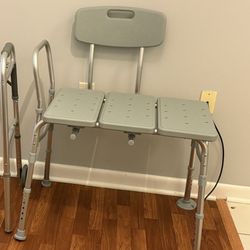 Plastic Transfer Bench with Adjustable Backrest