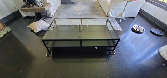 Potery barn Glass coffee table