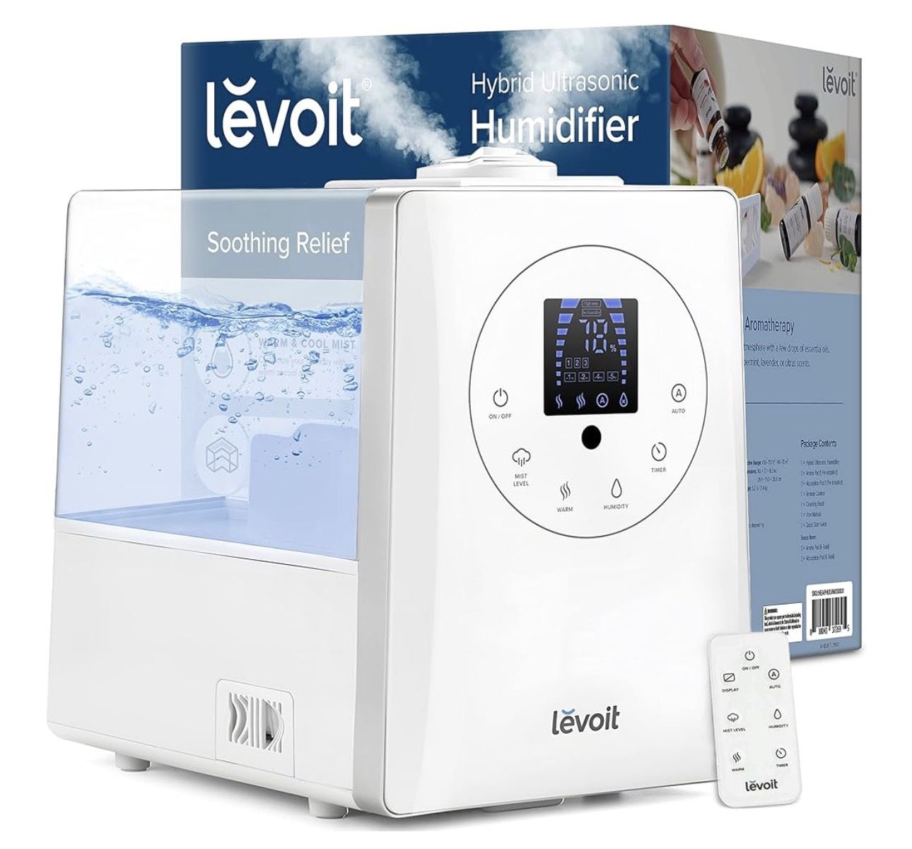 LEVOIT Humidifiers for Bedroom Large Room Home, 6L Warm and Cool Mist Ultrasonic Air Vaporizer for Plants and Whole House, Built-in Humidity Sensor, E